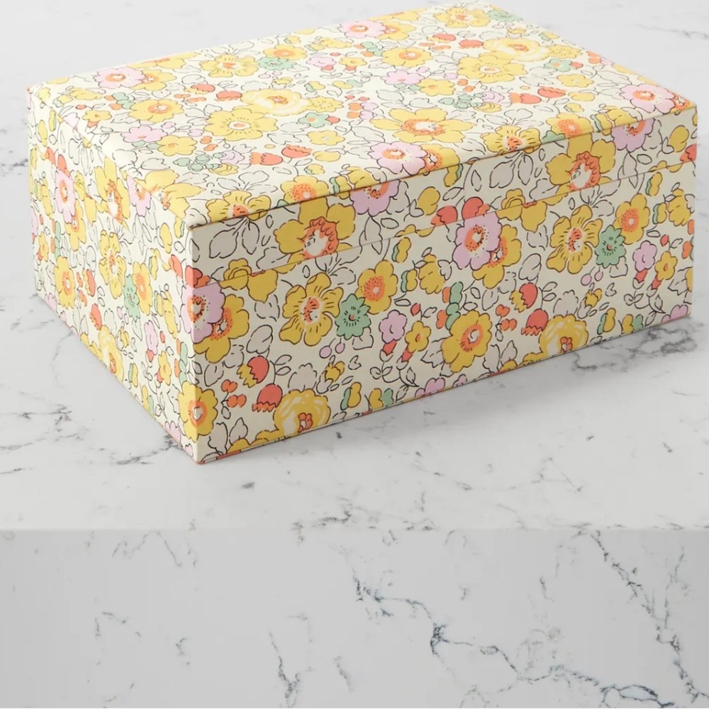 Sophie Bille Brahe Trésor Grande floral-print voile and velvet jewelry box